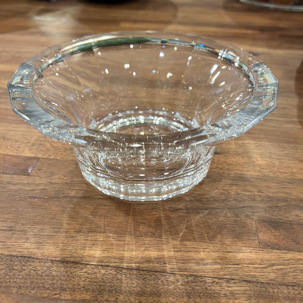 Dansk International Designs Clear Glass Paneled Serving Bowl Made in France